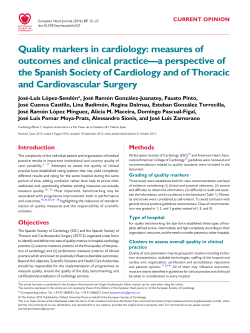 Quality markers in cardiology: measures of