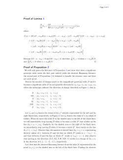 Proof of Lemma 1 Proof of Proposition 2