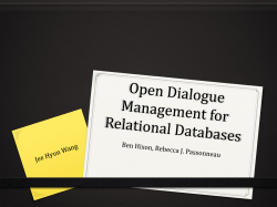 Open Dialogue Management for Relational Databases