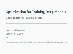 Optimization for Training Deep Models - Deep learning