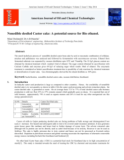 Nonedible deoiled Castor cake: A potential source for Bio ethanol.