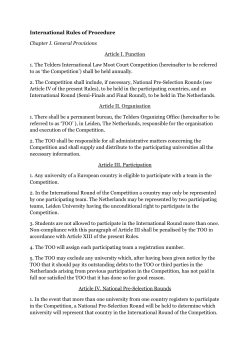 International Rules of Procedure - Telders International Law Moot