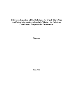 Potential Effects of Styrene on Plants through Atmospheric Exposure