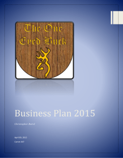 Business Plan 2015 - Edwards School of Business
