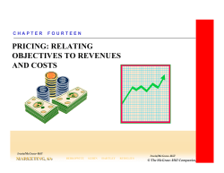 PRICING: RELATING OBJECTIVES TO REVENUES AND COSTS