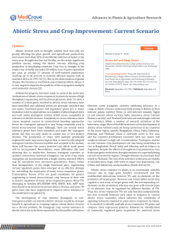 Abiotic Stress and Crop Improvement: Current Scenario