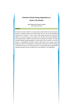 Potential of Solar Energy Applications in Oman`s Oil Industry