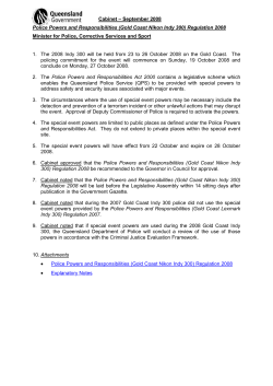 Police Powers and Responsibilities (Gold Coast Nikon Indy 300)
