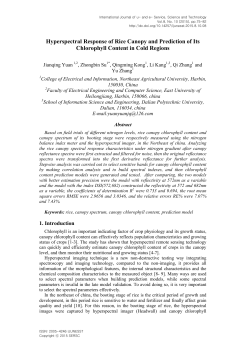 Hyperspectral Response of Rice Canopy and Prediction of