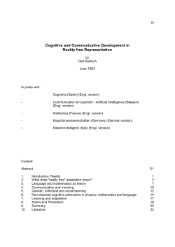 Cognitive and Communicative Development in Reality free