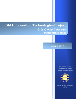 DIA Information Technologies Project Life Cycle Process