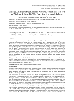 Strategic Alliances between Japanese