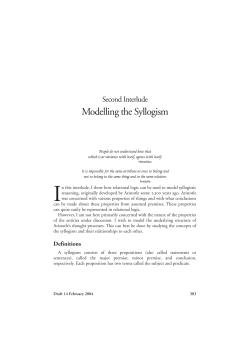 Modelling the Syllogism