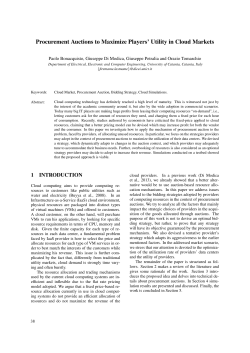 Procurement Auctions to Maximize Players` Utility in Cloud Markets