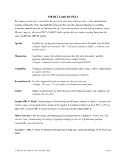 SMART Goals for PLCs