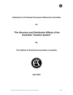 The Structure and Distributive Effects of the Australian Taxation