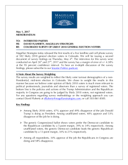 May 1, 2017 MEMORANDUM TO: INTERESTED PARTIES FR