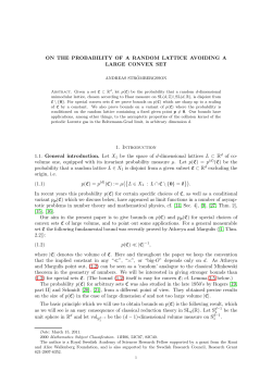 On the probability of a random lattice avoiding a large convex set