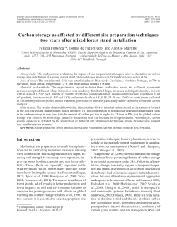 Carbon storage as affected by different site preparation techniques