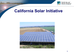 Distributed Generation OIR - Pacific Gas and Electric Company