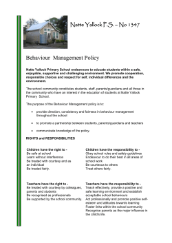 Behaviour Policy - Natte Yallock Primary School