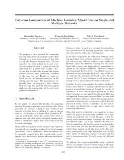 Bayesian Comparison of Machine Learning Algorithms on Single