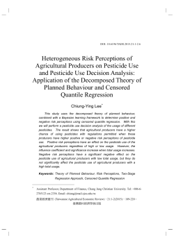 Heterogeneous Risk Perceptions of Agricultural Producers on