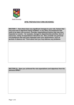 SPRE Preparation Form (Reviewee)