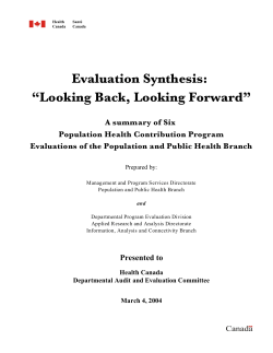 Evaluation Synthesis: “Looking Back, Looking Forward”