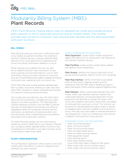 Plant Records - Communications Data Group