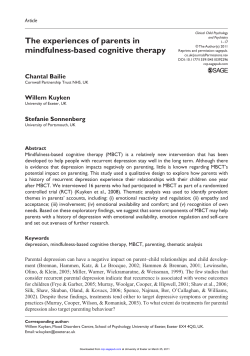 The experiences of parents in mindfulness