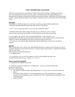 Letter Identification Assessment