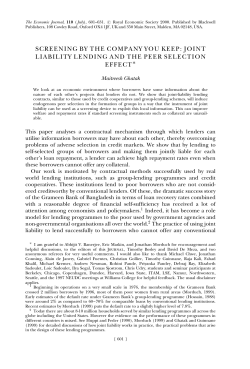 screening by the company you keep: joint liability lending and