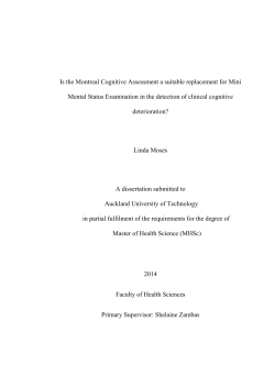 Is the Montreal Cognitive Assessment a suitable replacement for