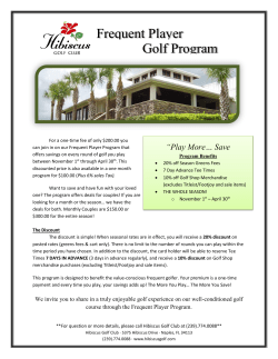 Golf Program Frequent Player