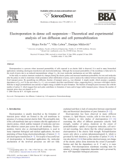 Electroporation in dense cell suspension&mdash;Theoretical and