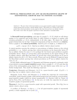 CRITICAL PERCOLATION ON ANY QUASI