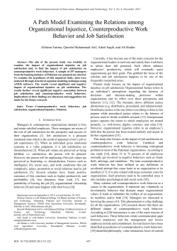 A Path Model Examining the Relations among Organizational