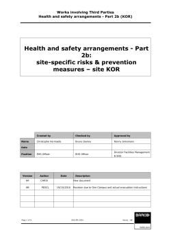 Health and safety arrangements - Part 2b: site-specific risks