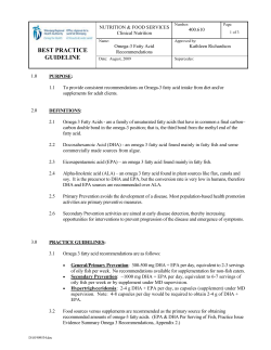 Omega-3 Fatty Acids Guidelines