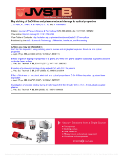 Dry etching of ZnO films and plasma