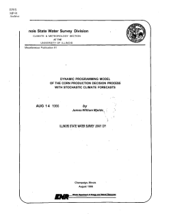 Dynamic programming model of the corn production decision