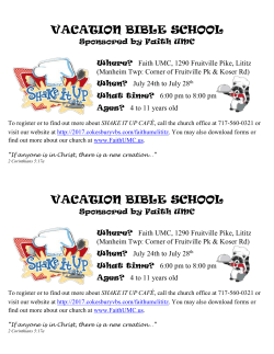 SHAKE IT UP CAF&eacute; - Faith United Methodist Church