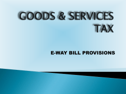 Generation of E-way Bill - EIRC-ICAI