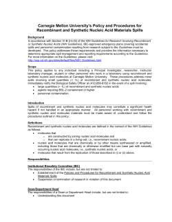 Policy and Procedures for Recombinant and Synthetic Nucleic Acid