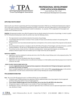 PD Event Application - Texas Psychological Association