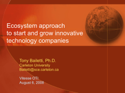 Ecosystem approach to commercialization: Technology products