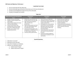 BOE Goals and Objectives: Performance DRAFT DRAFT Leadership