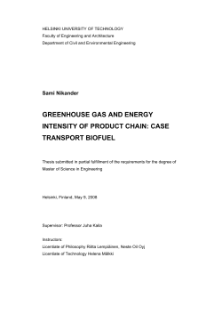 Study on greenhouse gas and energy intensity of product