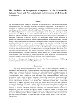 The Mediation of Interpersonal Competence in the